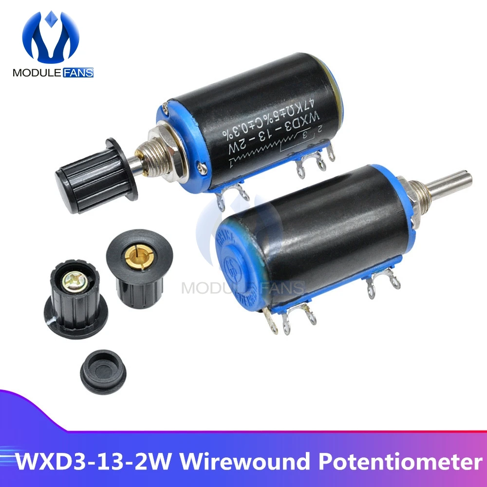 Wirewound Potentiometer Resistance CAP Rotary Potentiometer Knob 100R 470R 1K 4.7K 10K 22K 47K 100K Ohm Linear WXD3-13-2W 5%
Wirewound Potentiometer Resistance CAP Rotary Potentiometer Knob 100R 470R 1K 4.7K 10K 22K 47K 100K Ohm Linear WXD3-13-2W 5%