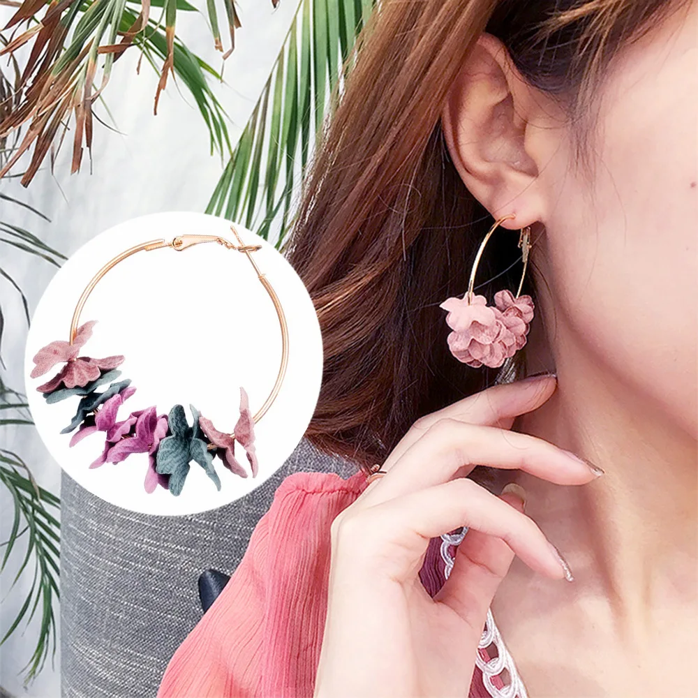 Elegant Fabric Flower Drop Earrings For Women 2018 Statement Colorful Petal Circle Big Fancy Earring Jewelry Brincos oorbellen
Elegant Fabric Flower Drop Earrings For Women 2018 Statement Colorful Petal Circle Big Fancy Earring Jewelry Brincos oorbellen