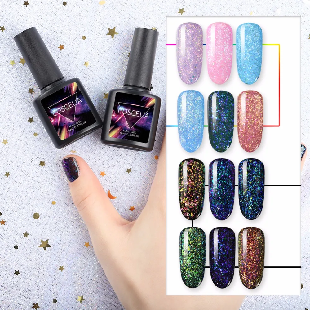 COSCELIA Chameleon Nail Gel Polish Galaxy Starry Gel 10ml Flakes Gel Varnish Sequins Soak Off UV Gel Nail Art Manicure
COSCELIA Chameleon Nail Gel Polish Galaxy Starry Gel 10ml Flakes Gel Varnish Sequins Soak Off UV Gel Nail Art Manicure
