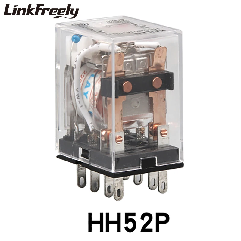 Микро Мини электромагнитное реле катушки HH52P 5A 8 контактов 2NO + 2NC 12 В 24 в 36 110 220 380