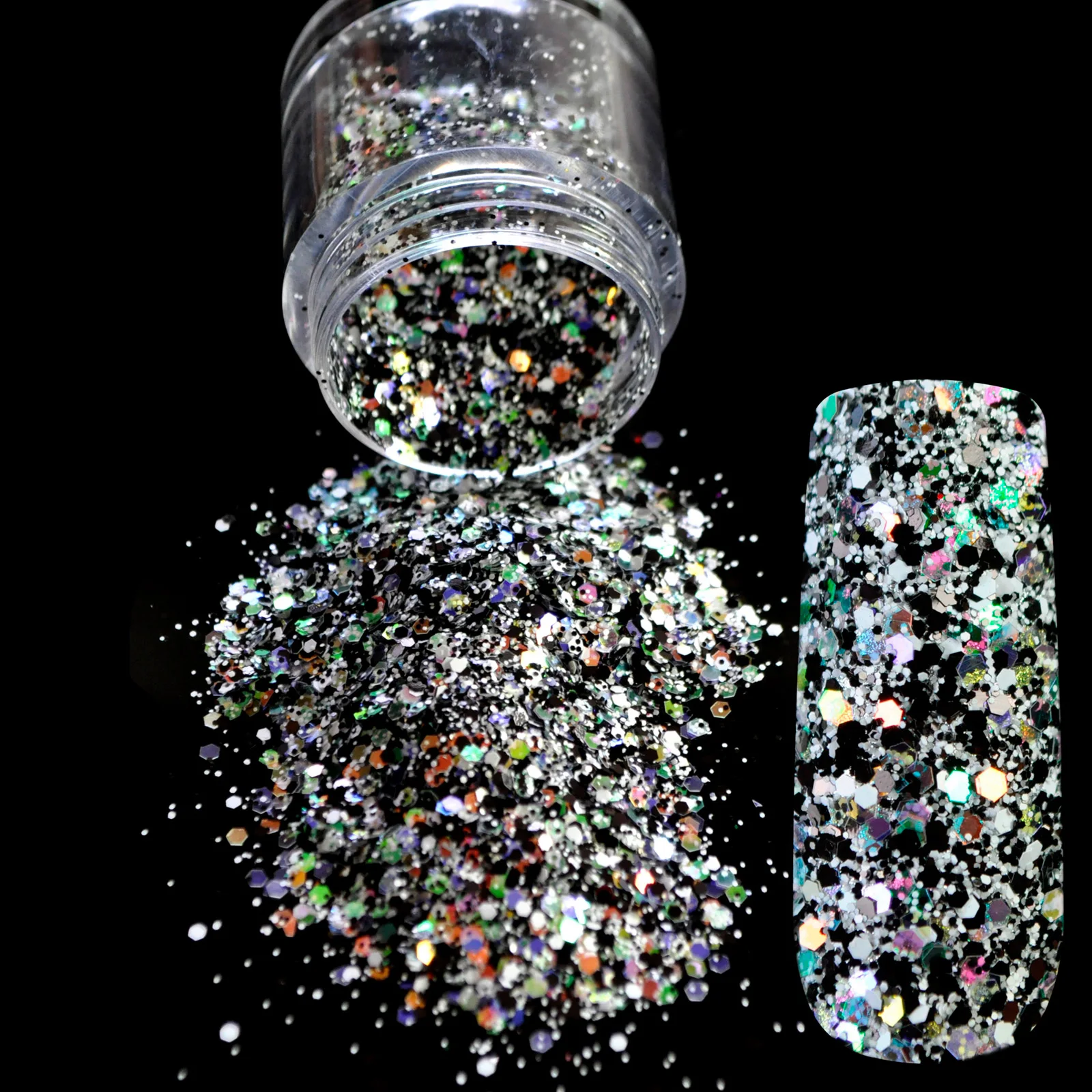 3D Mix Size Colorful Classic White Black Nail Art Glitter Powder Sheet Bling Shiny Nails Body Craft Decoration Tool 259
3D Mix Size Colorful Classic White Black Nail Art Glitter Powder Sheet Bling Shiny Nails Body Craft Decoration Tool 259