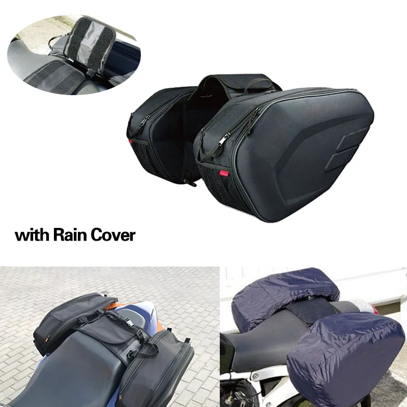 2pcs Black Motorcycle Motorbike Saddle Bags Suitcase Moto Riding Helmet Bags Rear Tail Luggage 36-58L with Rain Cover
2pcs Black Motorcycle Motorbike Saddle Bags Suitcase Moto Riding Helmet Bags Rear Tail Luggage 36-58L with Rain Cover