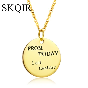 Personalized Inspirational Quotations Necklace From Today I eat healthy Gold Stainless Steel Pendant Necklaces For Women
Personalized Inspirational Quotations Necklace From Today I eat healthy Gold Stainless Steel Pendant Necklaces For Women