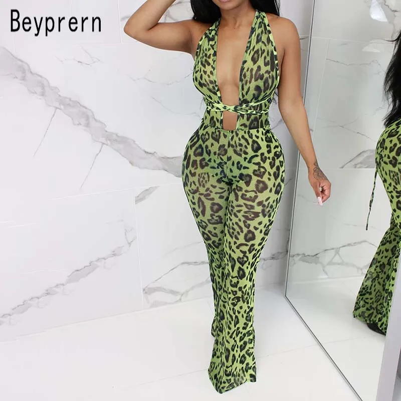 Beyprern Wild See Through Leopard Print Bodycon Mesh Jumpsuits Sexy Deep V Neck Bandage Mesh Romper Festival Outfits Wholesale
Beyprern Wild See Through Leopard Print Bodycon Mesh Jumpsuits Sexy Deep V Neck Bandage Mesh Romper Festival Outfits Wholesale