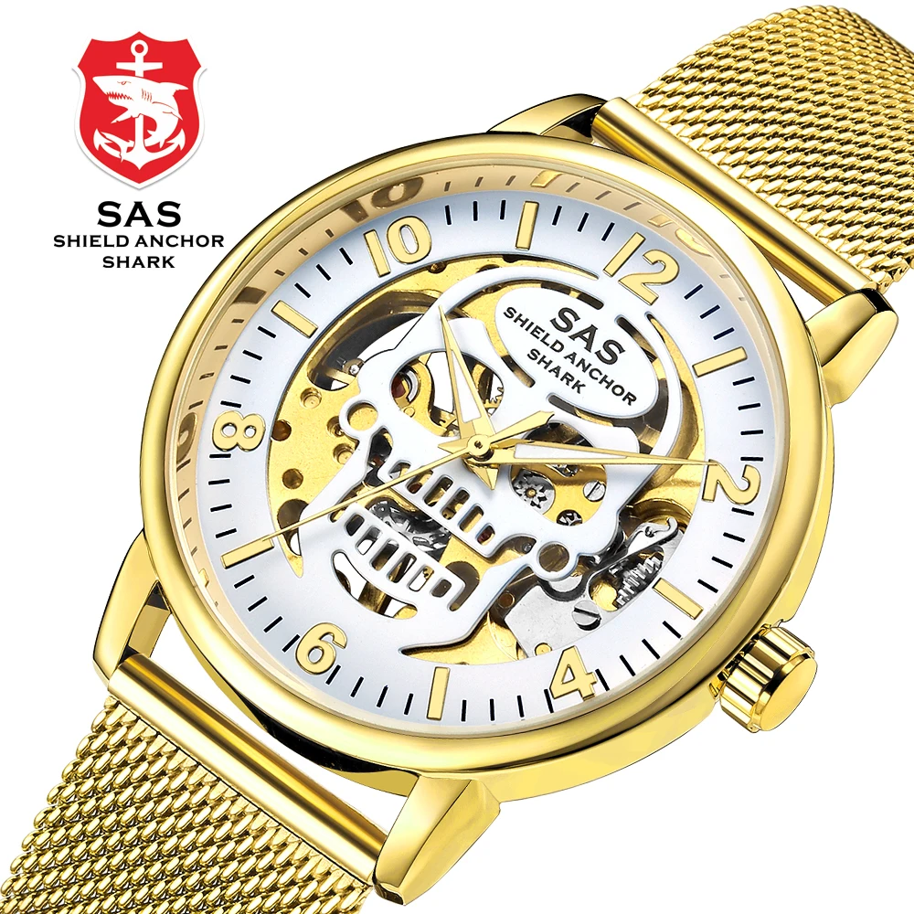 SAS Mens Mechanical Luminous Hands Watches Mesh Band Skeleton Automatic Watch Men Business Sport Wristwatch relogio masculino
SAS Mens Mechanical Luminous Hands Watches Mesh Band Skeleton Automatic Watch Men Business Sport Wristwatch relogio masculino