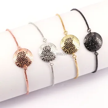 10PCS Multi-color micro pave Black cubic zirconia heart Round shape connector charm adjustable chain Macrame bracelet for women
10PCS Multi-color micro pave Black cubic zirconia heart Round shape connector charm adjustable chain Macrame bracelet for women
