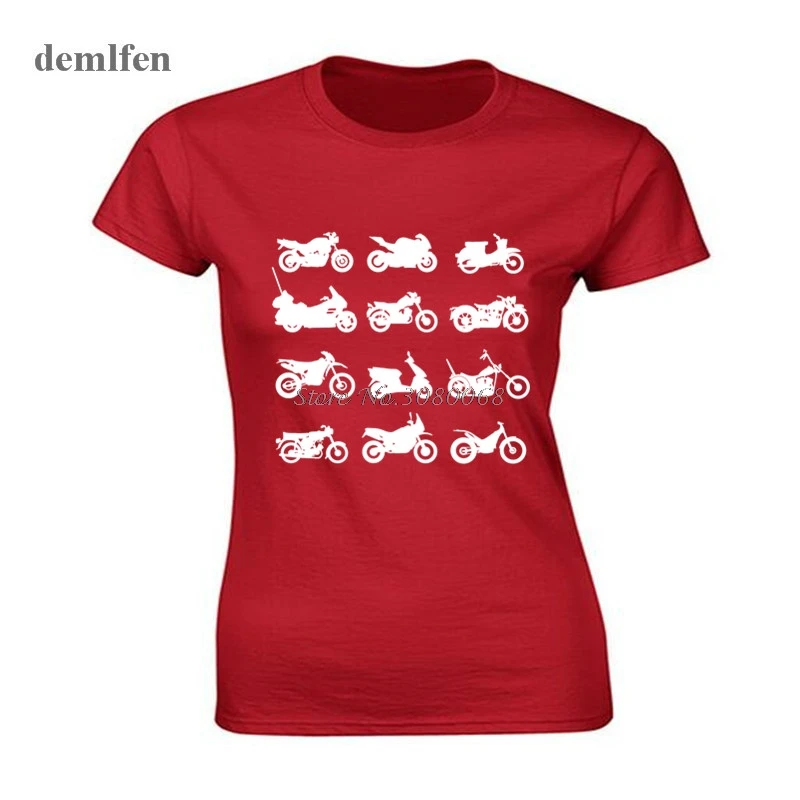 Funny Design Motorcycles Types Print T-Shirt Summer Fashion Women Cotton Casual Short Sleeve O-neck Tshirt Female Tees Tops
Funny Design Motorcycles Types Print T-Shirt Summer Fashion Women Cotton Casual Short Sleeve O-neck Tshirt Female Tees Tops