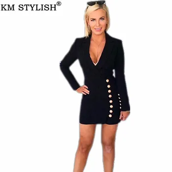 2019 Spring and Autumn New Europe and America Celebrity Temperament Fashion Gold Button Slim Black and White Suit Dress
2019 Spring and Autumn New Europe and America Celebrity Temperament Fashion Gold Button Slim Black and White Suit Dress