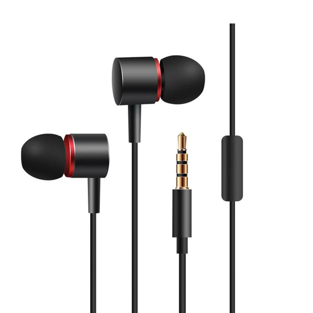 

Earphones noise canceling earbuds microphone metal line control For iphone mp3 smartphone tablet mp4 Samsung xiaomi earpiece IOS