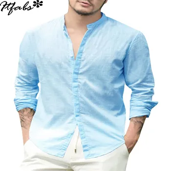 Plus Size Tunic Mens Solid Shirts linen Basic Button Casual Linen Cotton Long Sleeve V-neck Loose Shirts men Fashion
Plus Size Tunic Mens Solid Shirts linen Basic Button Casual Linen Cotton Long Sleeve V-neck Loose Shirts men Fashion