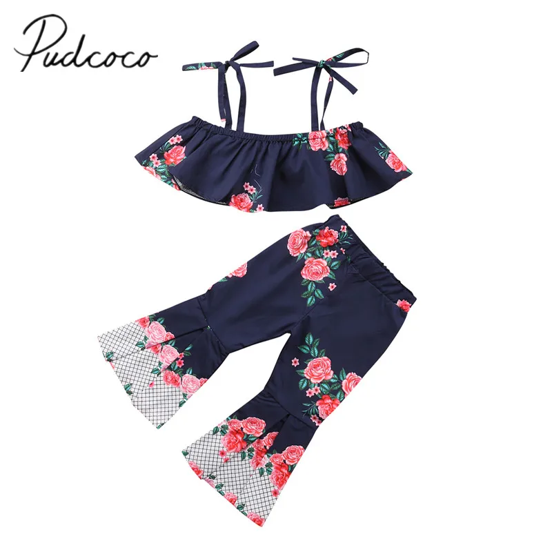 2018 Brand New 1-6Y Fashion Summer Toddler Baby Kids Girl 2PCS Sets Off Shoulder Belt Floral Print Ruffles Vest Tops+Flare Pants
2018 Brand New 1-6Y Fashion Summer Toddler Baby Kids Girl 2PCS Sets Off Shoulder Belt Floral Print Ruffles Vest Tops+Flare Pants