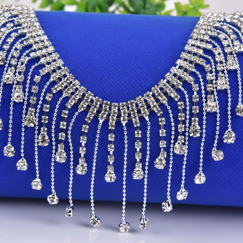 Strass Glass Rhinestone Chain Beaded Clear Crystal Tassel Necklace Trim Wedding Decoration Sew On Garment 8cm DIY Accessories
Strass Glass Rhinestone Chain Beaded Clear Crystal Tassel Necklace Trim Wedding Decoration Sew On Garment 8cm DIY Accessories