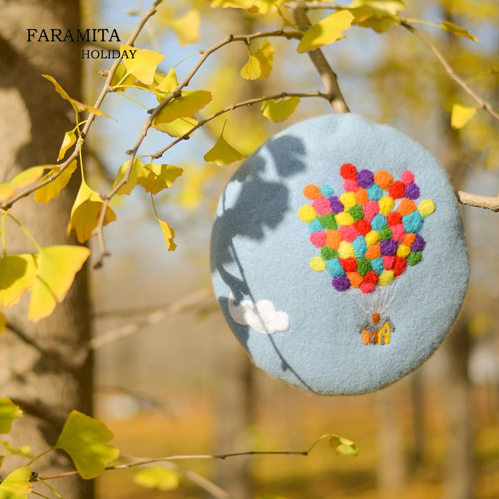 Faramita Holiday Up Movie Colorful Hot Air Balloon Spring Women Hand Made Beret Fairy Tale Originality Manual Girls Kids Hat Cap
Faramita Holiday Up Movie Colorful Hot Air Balloon Spring Women Hand Made Beret Fairy Tale Originality Manual Girls Kids Hat Cap