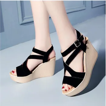 Sandals women 2017 summer wedge High heels Sponge cake The bottom of the thick Waterproof platform for student women's shoes
Sandals women 2017 summer wedge High heels Sponge cake The bottom of the thick Waterproof platform for student women's shoes