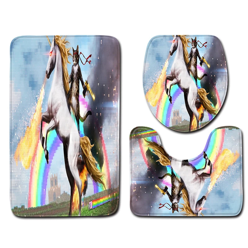 Europe Animal Unicorn Horse Print Water Absorbing Bath Mat 3 PCS Bathroom Rugs Set Soft Flannel Polyester Bathroom Decorations
Europe Animal Unicorn Horse Print Water Absorbing Bath Mat 3 PCS Bathroom Rugs Set Soft Flannel Polyester Bathroom Decorations