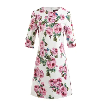 New the same funds rose printing color restoring ancient ways round collar button in the sleeve dress F0309 a word
New the same funds rose printing color restoring ancient ways round collar button in the sleeve dress F0309 a word