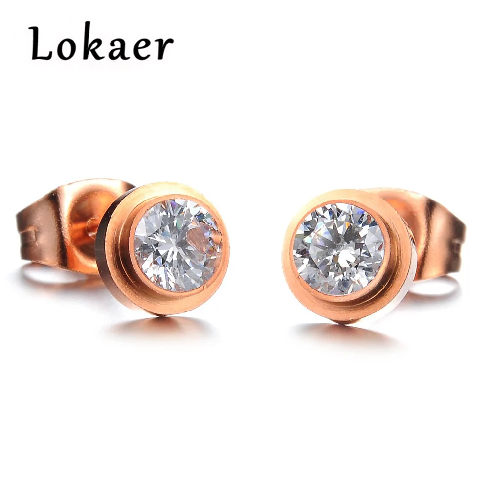 Lokaer Brand Minimalist Rose Gold Color Stud Earring Cubic Zirconia Classical Stainless Steel Fashion Jewelry For Women LGE628
Lokaer Brand Minimalist Rose Gold Color Stud Earring Cubic Zirconia Classical Stainless Steel Fashion Jewelry For Women LGE628