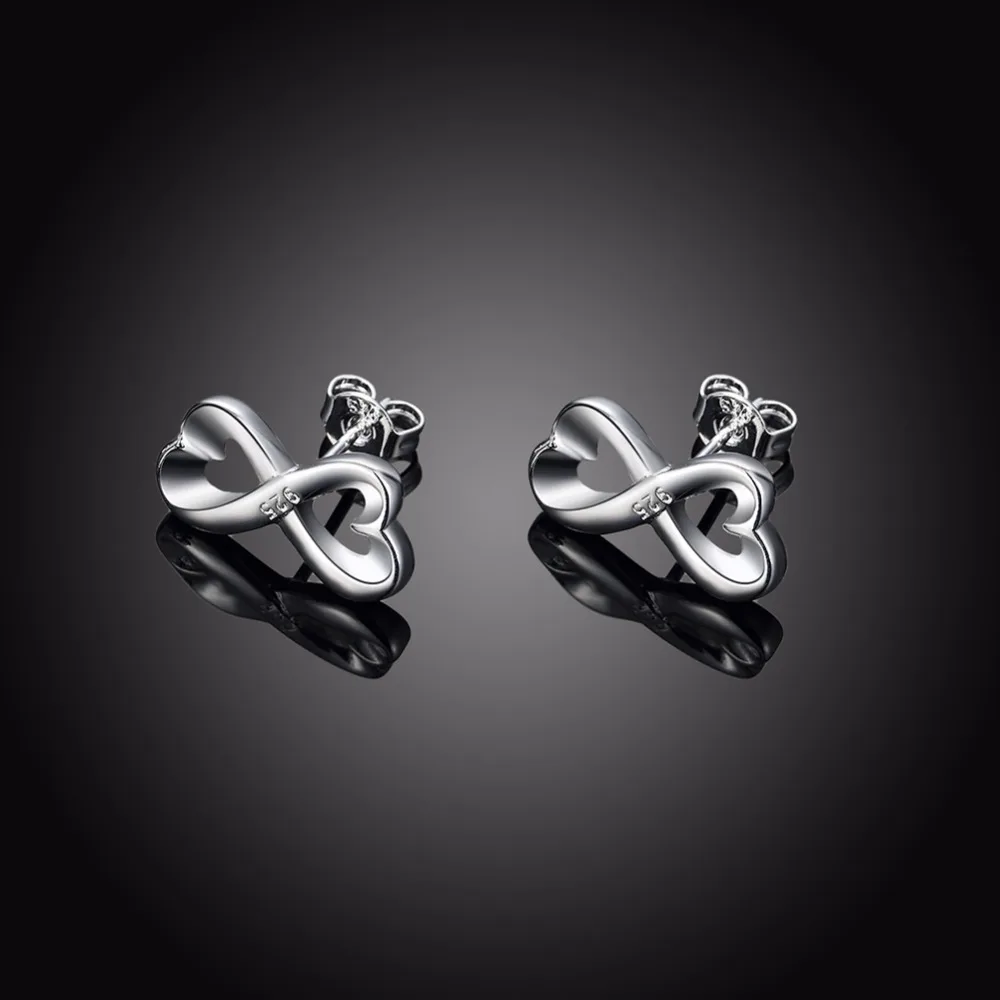 2017 Hot Selling 925 pure silver plated double heart love Infinity Stud Earrings For Women Boucles D'oreilles Pour Les Femmes
2017 Hot Selling 925 pure silver plated double heart love Infinity Stud Earrings For Women Boucles D'oreilles Pour Les Femmes