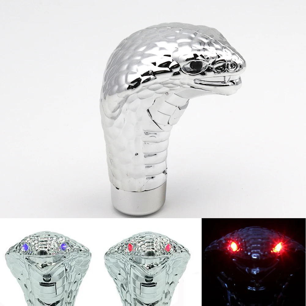 Universal Snake Cobra Car Styling Blue / red LED Light Eyes Interior Accessory Car Gear Shift Knob Shifter Auto Manual Gear Head
Universal Snake Cobra Car Styling Blue / red LED Light Eyes Interior Accessory Car Gear Shift Knob Shifter Auto Manual Gear Head