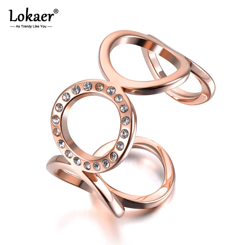 Lokaer New Stainless Steel O-shape Geometric Open Ring Rose Gold Micro Pave CZ Crystal Anniversary Rings For Women Girls R19028
Lokaer New Stainless Steel O-shape Geometric Open Ring Rose Gold Micro Pave CZ Crystal Anniversary Rings For Women Girls R19028