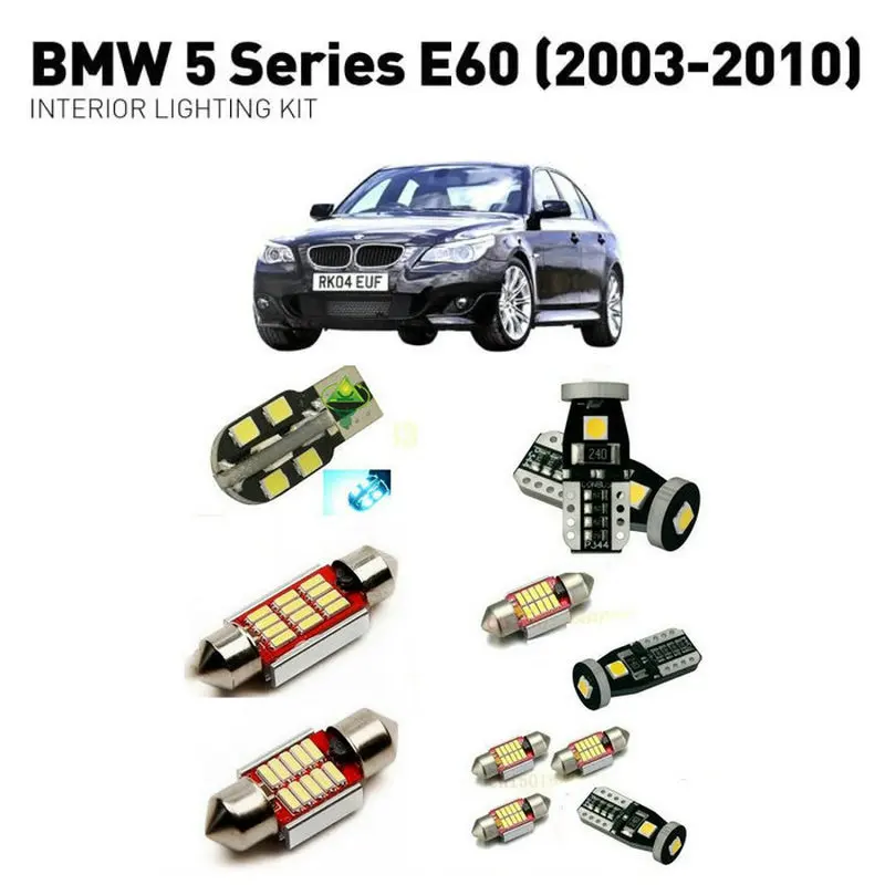 Светодиодные внутренние фары для BMW 5 серии e60 2003-2010 19 шт. светодиодные автомобилей