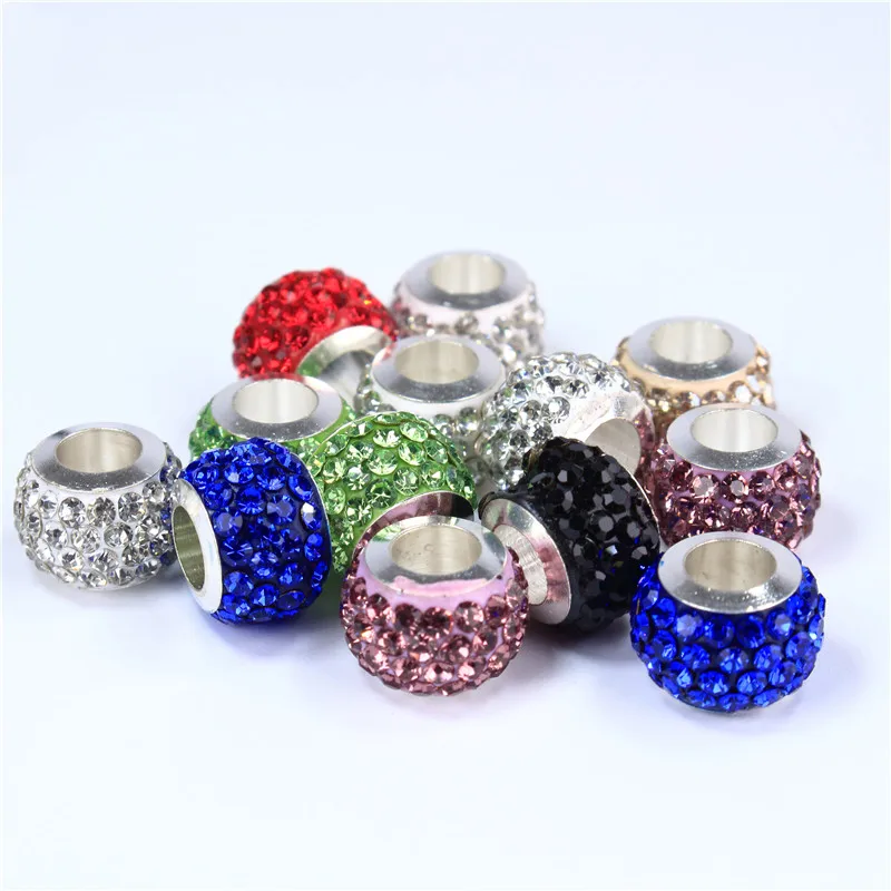 50PCS Lot New CZ Crystal Rhinestone European Large Hole Beads Resin Glass Spacer Bead Charms Fit For Pandora Bracelets Jewelry
50PCS Lot New CZ Crystal Rhinestone European Large Hole Beads Resin Glass Spacer Bead Charms Fit For Pandora Bracelets Jewelry