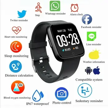 

Y7 Smart Bracelet Wristband BT4.0 Smart Watch Heart Rate Monitor Blood Pressure Fitness For Android IOS 3C08