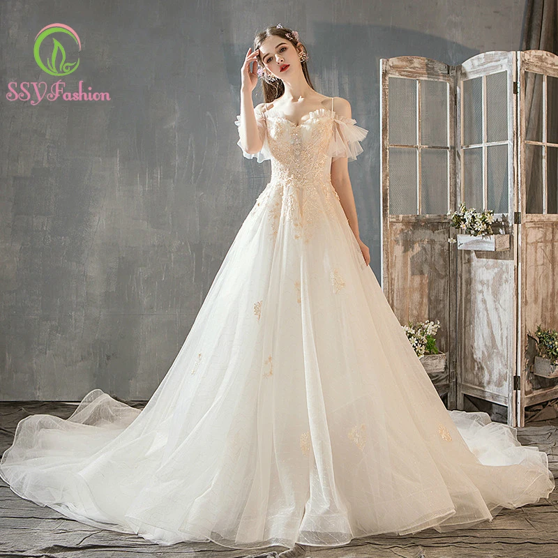 SSYfashion Boat Neck Short Sleeves Lace Up Back Floor Length Ball Gown White Wedding Dress Luxury Custom Lace Bridal Gown 
SSYfashion Boat Neck Short Sleeves Lace Up Back Floor Length Ball Gown White Wedding Dress Luxury Custom Lace Bridal Gown