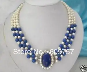 Use Natural Pearl NECKLACES Natural 3 rows Natural 7-8mm white pearls lazuli necklace 17-19" -jewelry
Use Natural Pearl NECKLACES Natural 3 rows Natural 7-8mm white pearls lazuli necklace 17-19" -jewelry