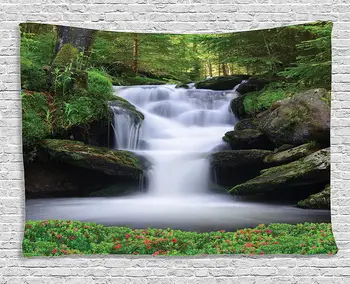 Natural Waterfall Decor Tapestry Dream Like Image of Waterfall with Trees and Flowers in Forest Mother Nature Wall Hanging Green
Natural Waterfall Decor Tapestry Dream Like Image of Waterfall with Trees and Flowers in Forest Mother Nature Wall Hanging Green