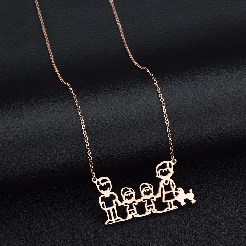 Popular Family Necklace Titanium Steel Mother's Day Gift Rose Gold Silver Family Member Pendant Necklace Christmas Gift
Popular Family Necklace Titanium Steel Mother's Day Gift Rose Gold Silver Family Member Pendant Necklace Christmas Gift