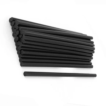 

Affordable 5packs of 35 Pcs 7mm Diameter 190mm Length Plastic Black Hot Melt Glue Stick