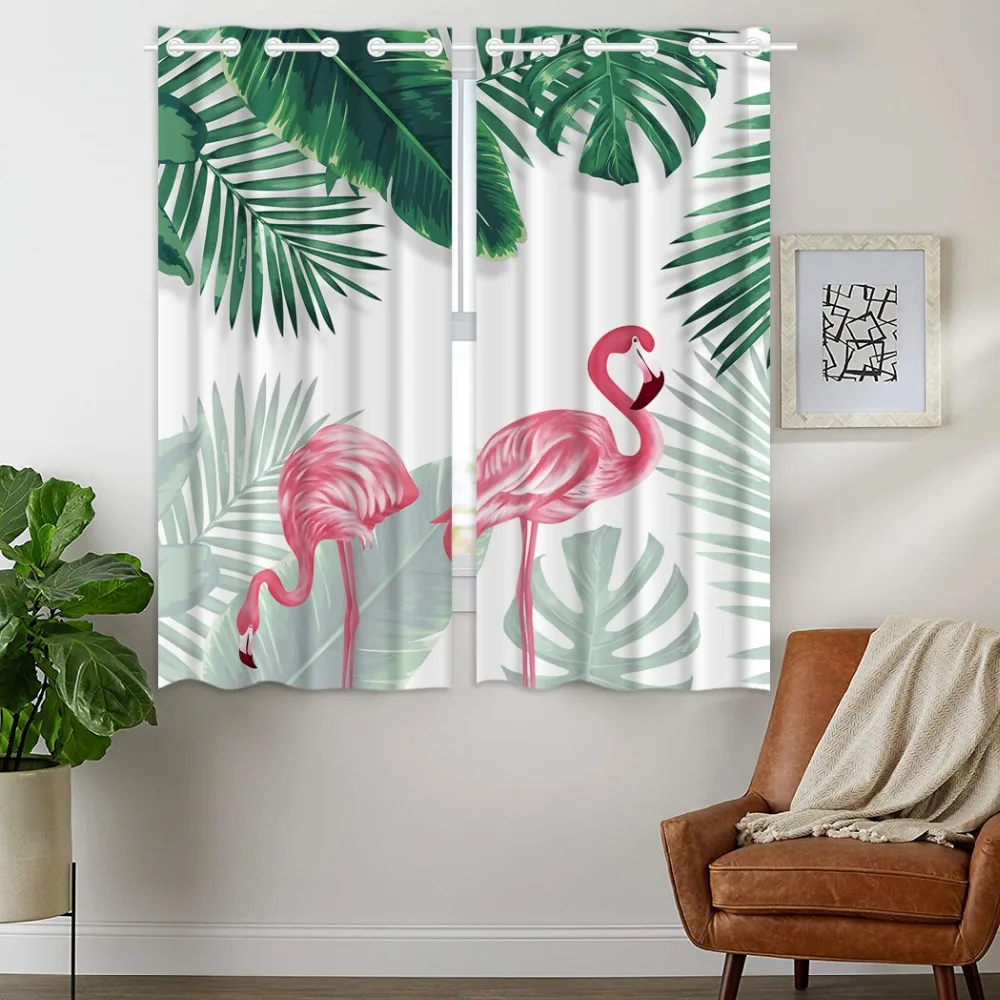 HommomH Curtains (2 Panel) Grommet Top Darkening Blackout Room Green Tropical Plant Pink Flamingo Minimalist Style
HommomH Curtains (2 Panel) Grommet Top Darkening Blackout Room Green Tropical Plant Pink Flamingo Minimalist Style