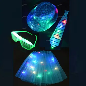 Women Girl LED Party Flashing Jazz Hat Sequin Cap Tie Glow Light Up Wire Tutu Stage Dancing Birthday Glow Party Skirt Carnival
Women Girl LED Party Flashing Jazz Hat Sequin Cap Tie Glow Light Up Wire Tutu Stage Dancing Birthday Glow Party Skirt Carnival