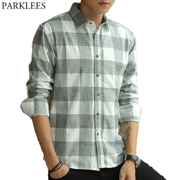 Trend Gray Cotton Plaid Shirt Men Harajuku Spring Fitness Mens Button Dress Shirts Casual Korean Preppy Style Streetwear Camisas
Trend Gray Cotton Plaid Shirt Men Harajuku Spring Fitness Mens Button Dress Shirts Casual Korean Preppy Style Streetwear Camisas