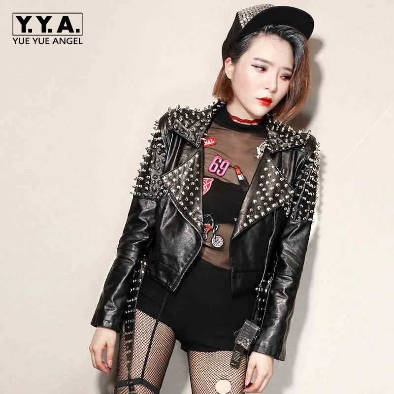 New Autumn Winter Womens Black Outerwear Punk Style Rivet Biker Jacket Female European Slim Fit PU Leather Short Jacket
New Autumn Winter Womens Black Outerwear Punk Style Rivet Biker Jacket Female European Slim Fit PU Leather Short Jacket