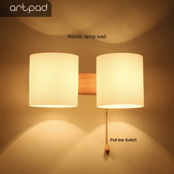 Korean Style Wood Bedside Lamp Wall with Milk Glass Lampshade 2 Head Sconces with Pull Line Switch Living room Bedroom Lighting
Korean Style Wood Bedside Lamp Wall with Milk Glass Lampshade 2 Head Sconces with Pull Line Switch Living room Bedroom Lighting