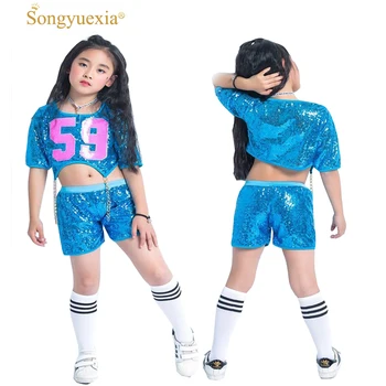 SONGYUEXIA Girl Boy Hip Hop Jazz Costumes Children blue Modern stage dancewear street dance Costumes suit
SONGYUEXIA Girl Boy Hip Hop Jazz Costumes Children blue Modern stage dancewear street dance Costumes suit
