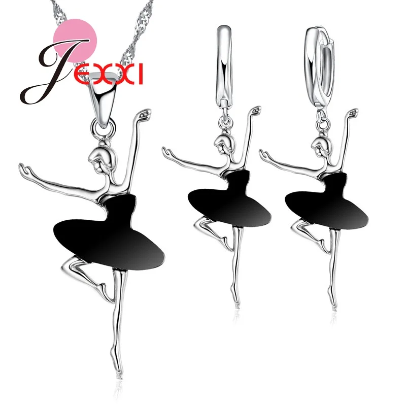 Woman Birthday Gift Beautiful Jewelry Set Fashion 925 Sterling Silver Ballet Dancing Girl Necklace Earrings Wholesale
Woman Birthday Gift Beautiful Jewelry Set Fashion 925 Sterling Silver Ballet Dancing Girl Necklace Earrings Wholesale