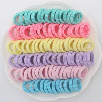 100pcs/lot new Striped Lovely style kids Elastic Hair Bands 6 colors mixing Children's Head rope hair accessories for girls Q987