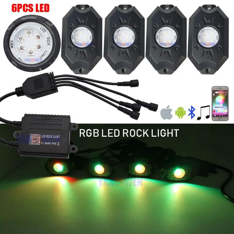 New 4 In 1 RGB LED Rock Lights with Bluetooth Controller Remote Multicolor Neon LED Light Kit for Timing Music Mode Flashing
New 4 In 1 RGB LED Rock Lights with Bluetooth Controller Remote Multicolor Neon LED Light Kit for Timing Music Mode Flashing