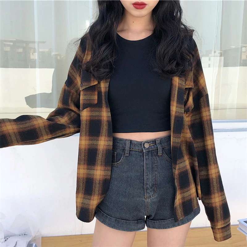 Lychee Girls Summer Women Plaid Blouse Vintage Pocket Loose Batwing Long Sleeve Shirt Top Female
Lychee Girls Summer Women Plaid Blouse Vintage Pocket Loose Batwing Long Sleeve Shirt Top Female
