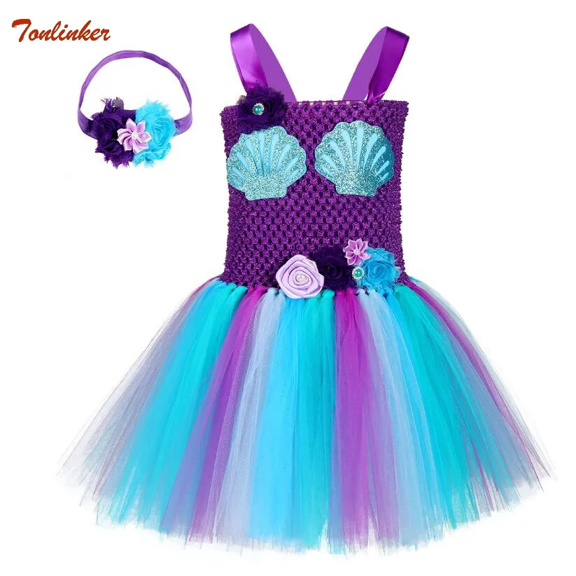 New Mermaid Flower Girls Princess Tutu Dress Kids Headband Toddler Infant Shell Ball Gown Mini Dress Children Halloween Costume
New Mermaid Flower Girls Princess Tutu Dress Kids Headband Toddler Infant Shell Ball Gown Mini Dress Children Halloween Costume