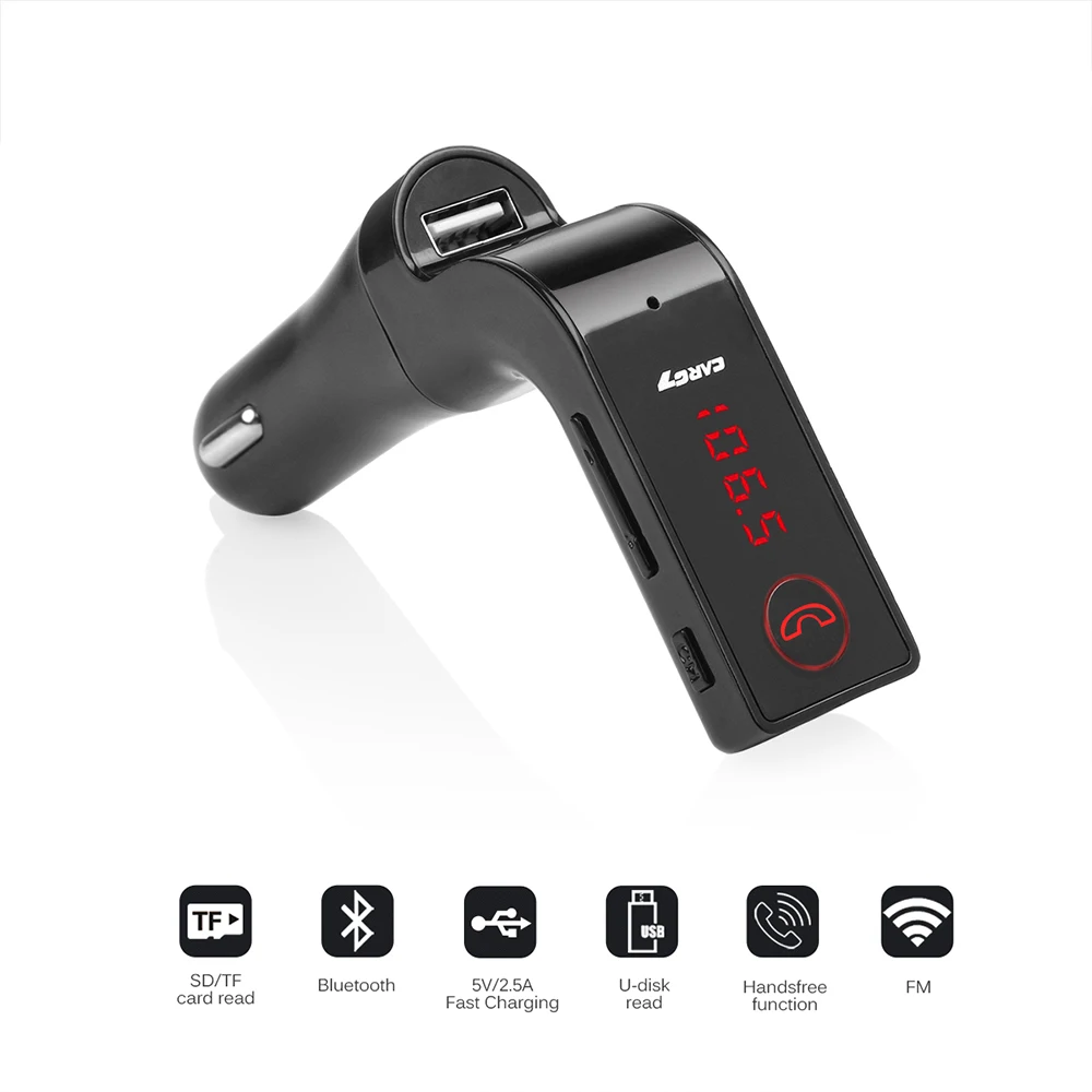 Accnic G7 4-in-1 Hands Free Wireless Bluetooth FM Transmitter + AUX Modulator Car Kit MP3 Player SD USB LCD Car Accessories
Accnic G7 4-in-1 Hands Free Wireless Bluetooth FM Transmitter + AUX Modulator Car Kit MP3 Player SD USB LCD Car Accessories