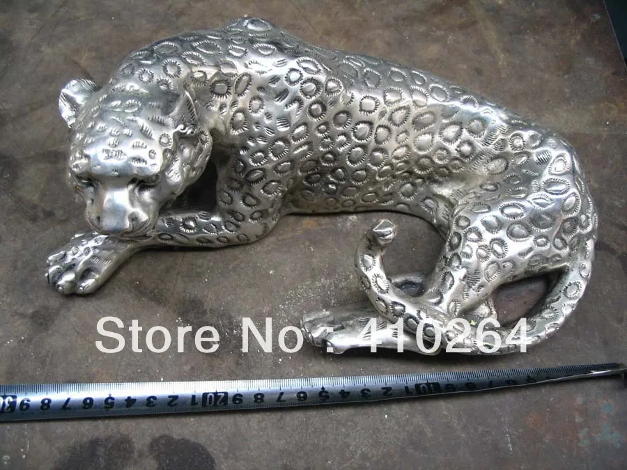 Can collections beautiful Tibet silver Leopard Statue discount 30%
