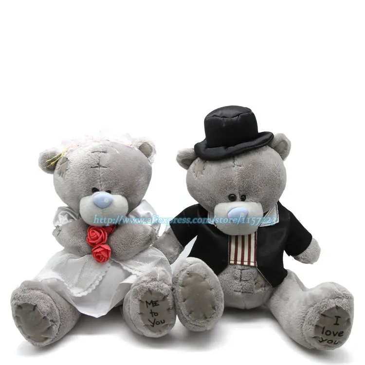 Wholesale 2pcs Bride and Groom Teddy Bears Plush Stuffed Toys Lovers Sitting Wedding Dress Bouquet Doll Christmas Gift Wholesale 2pcs Bride and Groom Teddy Bears Plush Stuffed Toys Lovers Sitting Wedding Dress Bouquet Doll Christmas Gift<br><br>Aliexpress