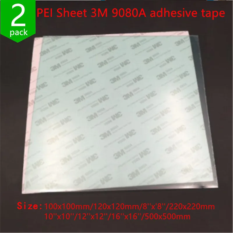2pcs PEI 3D printing build Sheet 9080A adhesive Tape 3D Printer Build Surface 0.5mm thick Polyetherimide
2pcs PEI 3D printing build Sheet 9080A adhesive Tape 3D Printer Build Surface 0.5mm thick Polyetherimide