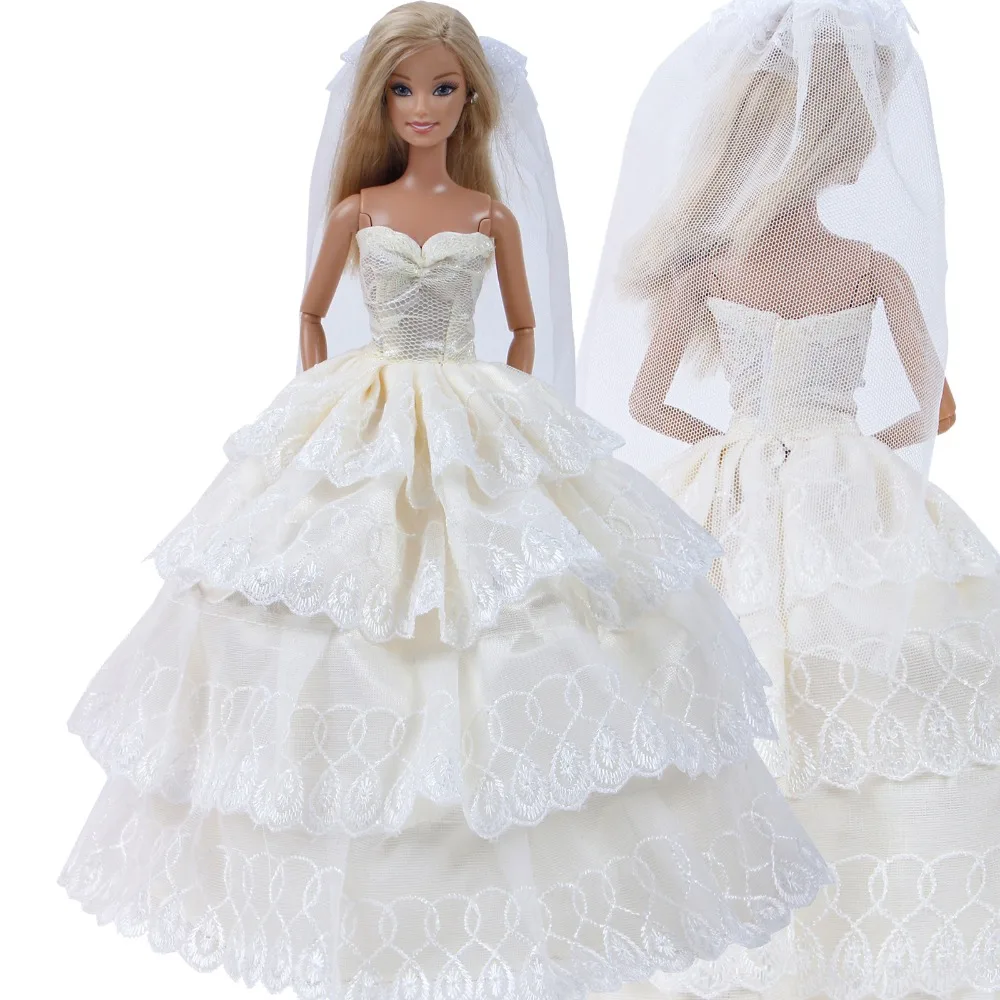 High Quality Handmade Doll Gown Wedding Party Bride Wear Dress Skirt + White Lace Veil for Barbie Doll Accessories Kids Gift Toy
High Quality Handmade Doll Gown Wedding Party Bride Wear Dress Skirt + White Lace Veil for Barbie Doll Accessories Kids Gift Toy