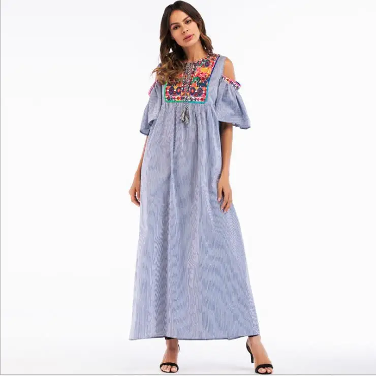 Elegant Embroidery Abaya Ethnic Summer Full Dress Muslim Kimono Loose Long Robe Gowns Ramadan Jubah Middle East Islamic RQ685
Elegant Embroidery Abaya Ethnic Summer Full Dress Muslim Kimono Loose Long Robe Gowns Ramadan Jubah Middle East Islamic RQ685