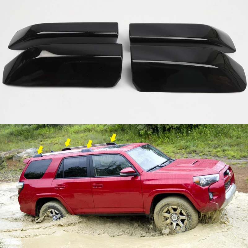 Car Styling Exterior Roof Rack Luggage Bar Rail End Shell Cover Trim 4 pcs For Toyota 4Runner N280 2010-2018 | Автомобили и